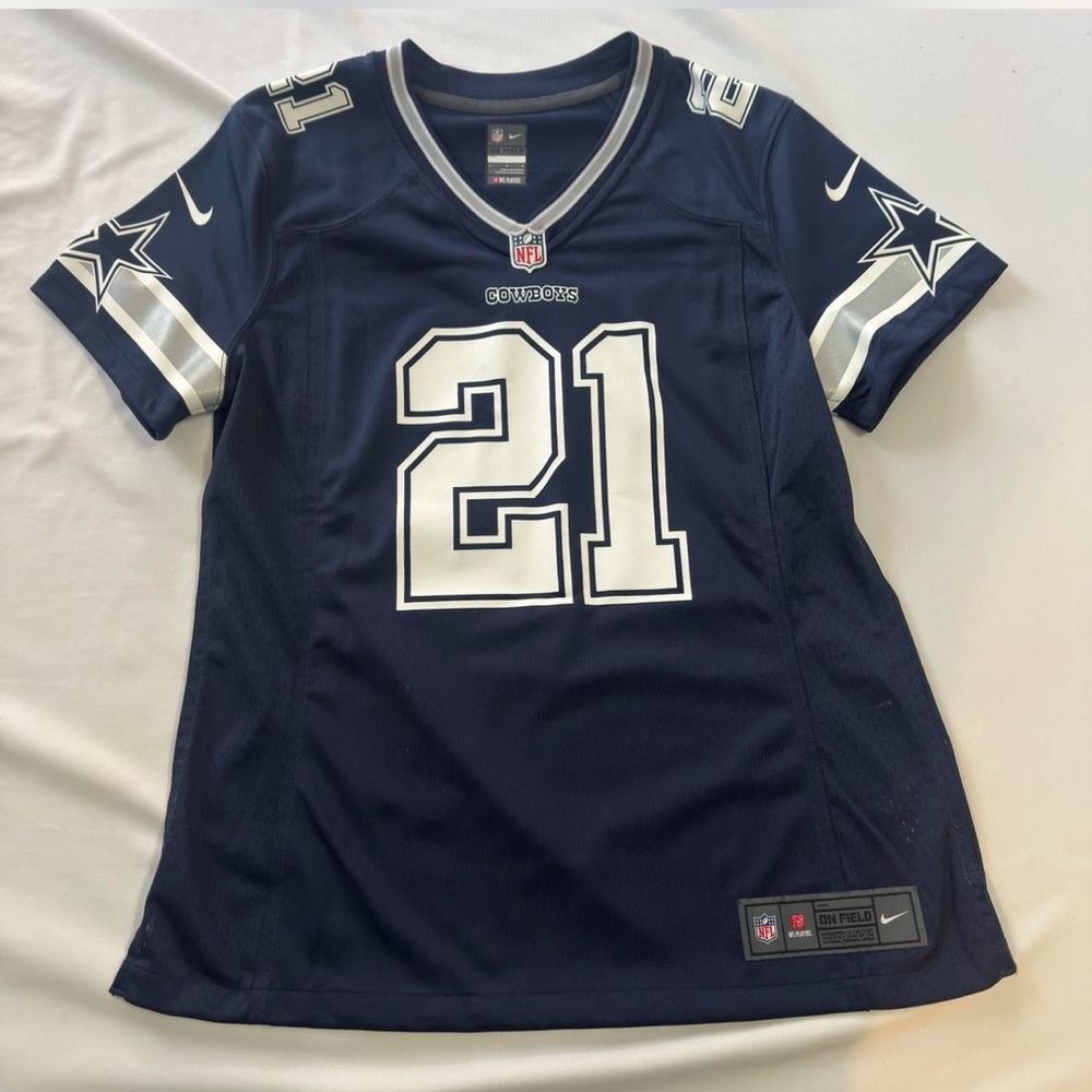 Dallas Cowboys Jersey Womens Large Blue NFL Football Ezekiel Elliott 21 Nike